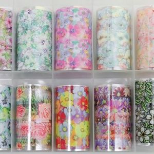 Floral - Transfer Foil Nail Art - F20